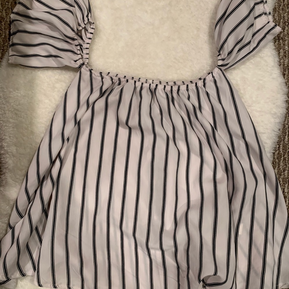 Striped off the shoulder top